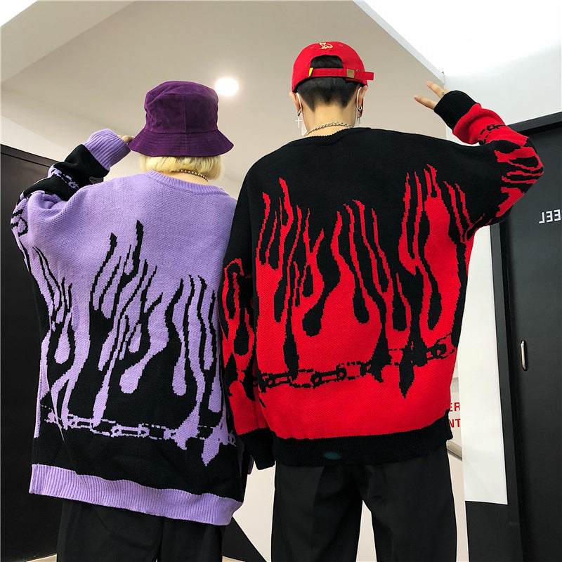 Fire flame online sweater