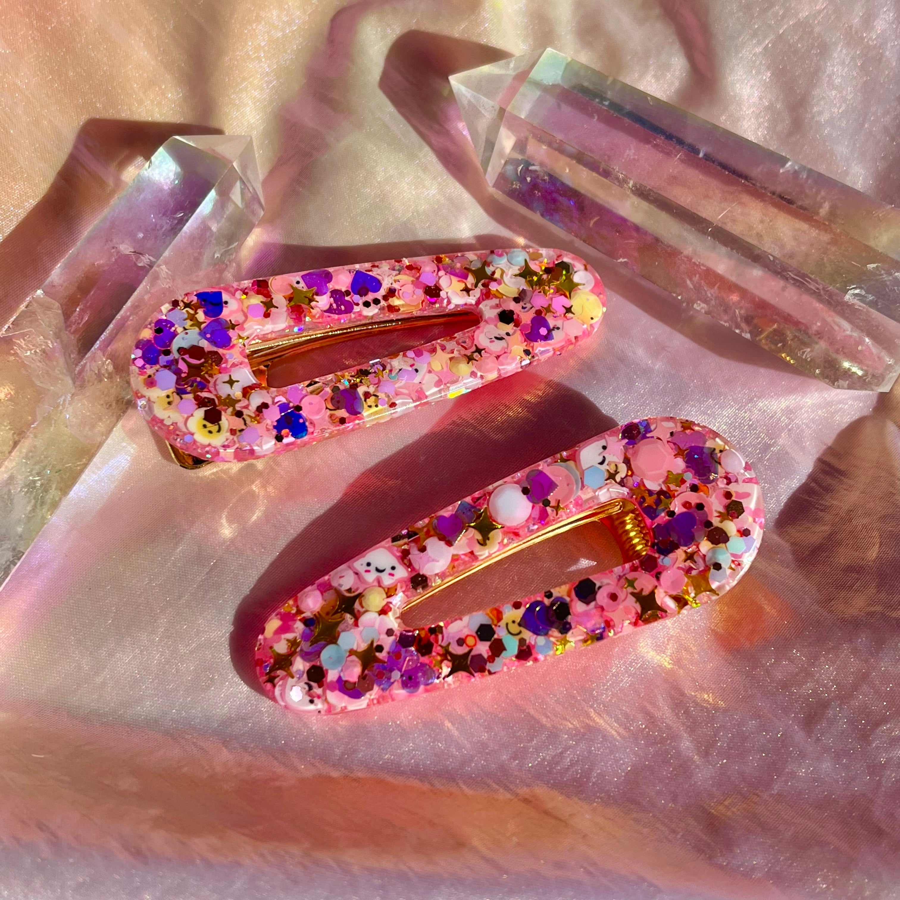 How to Make Resin Glitter Hair Clips