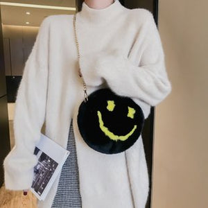 Smiley Boi fuzzy purse