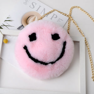 Smiley Boi fuzzy purse