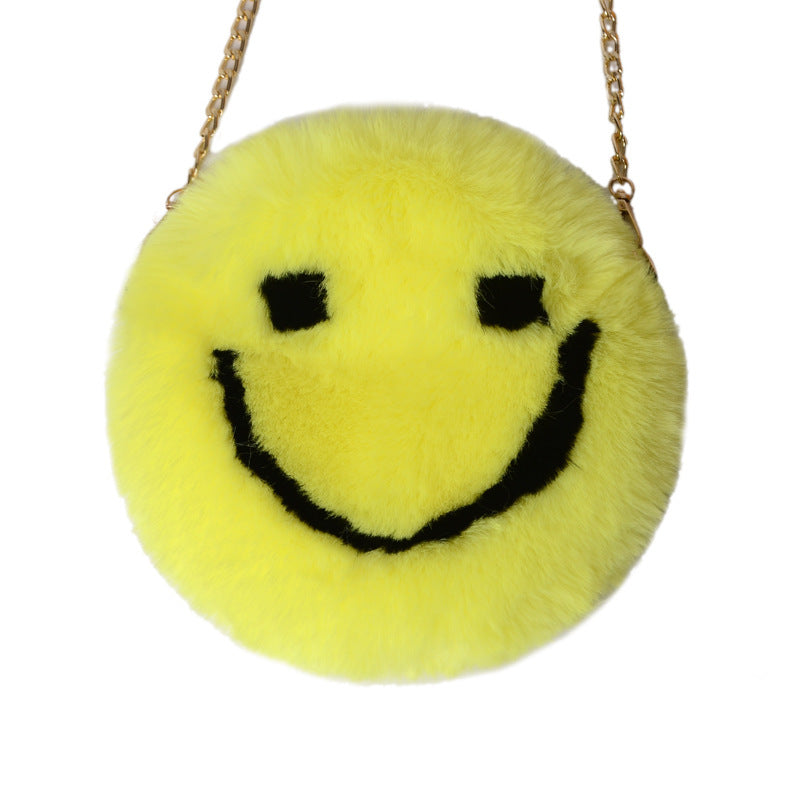 Smiley Boi fuzzy purse